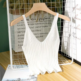 Hot 2018 New Women Sexy Knitted Crop Top Crop Sleeveless Cropped Blusas Vest Tank Top Camisole