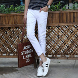 Hot 2017 White Ripped Jeans Men With Holes Cowboy Super Skinny Famous Designer Brand Slim Fit Destroyed Torn Jean Pants For Male