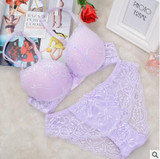 Hot 2017 New Women Push Up Bra Sets Breast Flower Lace String Bra Women Underwear Sexy Lingerie Brand Bra & Brief Sets