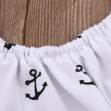 Newborn Kids Infant Baby Girl Jumpsuit Anchor Printed Bodysuit Clothes Outfit + Headband 2016
