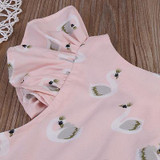 Newborn kids Ruffles Swan Romper clothes Infant Baby Boy Girl sleeveless Romper Jumpsuit Clothes Outfit