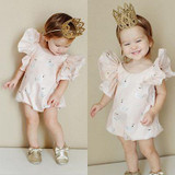 Newborn kids Ruffles Swan Romper clothes Infant Baby Boy Girl sleeveless Romper Jumpsuit Clothes Outfit