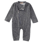 Newborn Kids Baby Boy Girls Clothes Infant Romper Jumpsuit Long Sleeve Gray Clothing Outfits Baby Boys