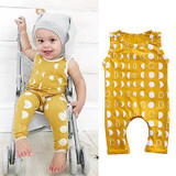 Newborn Kids Baby Boy Girl Sleeveless Polka Dot Cotton Romper Playsuit One piece Clothes Outfits
