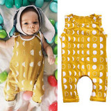 Newborn Kids Baby Boy Girl Sleeveless Polka Dot Cotton Romper Playsuit One piece Clothes Outfits