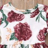 Newborn Kid Baby Girl Clothes Floral Lace Tail Dress Sleeve Flower Cute Mini Tutu Princess Prom Party Dresses Girls