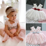 Newborn Infant Princess Kids Party Costume Outfit Tulle Christening Gown Baby Girl Wedding Dress 1 Year Birthday Baby Dress Girl