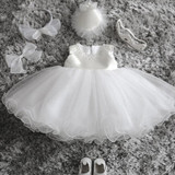 Newborn Infant Princess Kids Party Costume Outfit Tulle Christening Gown Baby Girl Wedding Dress 1 Year Birthday Baby Dress Girl