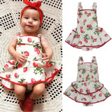 Newborn Infant Kids Baby Girls Strawberry Romper Dress Flower Cute High Quality Tutu Dresses Clothes Outfits