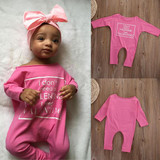 Newborn Infant Kids Baby Girl Clothes Cotton Romper Long Sleeve Letter Jumpsuit Casual Clothing Baby Girls Outfit