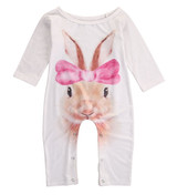 Newborn Infant Baby Girls Rompers Cute Cartoon Rabbit Pig Baby Rompers Jumpsuit Outfits Sunsuit Baby Girls Clothes 0-24 Months
