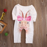 Newborn Infant Baby Girls Rompers Cute Cartoon Rabbit Pig Baby Rompers Jumpsuit Outfits Sunsuit Baby Girls Clothes 0-24 Months