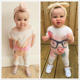 Newborn Infant Baby Girls Rompers Cute Cartoon Rabbit Pig Baby Rompers Jumpsuit Outfits Sunsuit Baby Girls Clothes 0-24 Months