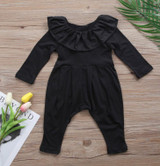 Newborn Infant Baby Girls Clothes Ruffle Collar Long Sleeve Romper Black Cute Clothing Baby Girl Outfits Newborn Infant Baby Girls Clothes Ruffle Collar Long Sleeve Romper Black Cute Clothing Baby Girl Outfits