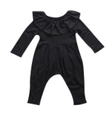 Newborn Infant Baby Girls Clothes Ruffle Collar Long Sleeve Romper Black Cute Clothing Baby Girl Outfits Newborn Infant Baby Girls Clothes Ruffle Collar Long Sleeve Romper Black Cute Clothing Baby Girl Outfits
