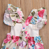 Newborn Infant Baby Clothing lIttle Kids Girl Romper Summer Floral Jumpsuit braces Babies Clothes Outfits