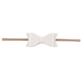 Newborn Girls Nylon Headband Leather Hair Bows Bowknot Headwear For Kids Children Hair Accessories Boutique Elastic Hair Band