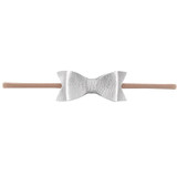 Newborn Girls Nylon Headband Leather Hair Bows Bowknot Headwear For Kids Children Hair Accessories Boutique Elastic Hair Band