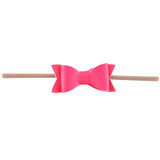 Newborn Girls Nylon Headband Leather Hair Bows Bowknot Headwear For Kids Children Hair Accessories Boutique Elastic Hair Band