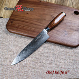 Damascus Chef Knife 8 Inch 67 Layers Japanese Damascus Stainless Steel VG-10 Blade Damascus Kitchen Knife Pakka Handle PRO NEW