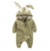Cute Rabbit Ear Hooded Baby Rompers For Babies Boys Girls Clothes Newborn Clothing Brands Jumpsuit Infant Costume Baby Outfit