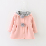 Cute Rabbit Ear Hooded Baby Girls Coat New Autumn Tops Kids Warm Jacket Outerwear &amp; Coat Children Clothing Baby Wear Girls Coats