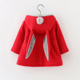 Cute Rabbit Ear Hooded Baby Girls Coat New Autumn Tops Kids Warm Jacket Outerwear &amp; Coat Children Clothing Baby Wear Girls Coats
