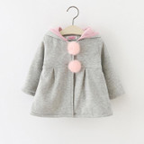 Cute Rabbit Ear Hooded Baby Girls Coat New Autumn Tops Kids Warm Jacket Outerwear &amp; Coat Children Clothing Baby Wear Girls Coats