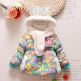 Cute Rabbit Baby Winter Jacket Thick Cotton-Padded Baby Girl Outerwear Infant Baby Boys Parka Toddler Girls Snow Wear Baby Coat