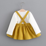 Cute rabbit Baby Girl Dress 2017 New Casual Autumn Baby Clothes Long Sleeve cotton baby Dress baby girl clothes 0-24month