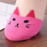 Cute print cat harajuku transparent socks women girl summer funny animal low cut ankle sock