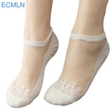 Cute print cat harajuku transparent socks women girl summer funny animal low cut ankle sock