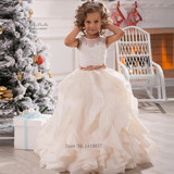 Cute Pageant Dresses for Little Girls Lace Girls Ball Gown Flower Girl Dress First Communion Dress for Gilrs Vestido de Daminha