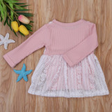 Cute Newborn Kids Baby Girls Clothing Dress Lace Princess Long Sleeve Cute Party Tulle Dresses Baby Girl 0-18M