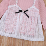 Cute Newborn Kids Baby Girls Clothing Dress Lace Princess Long Sleeve Cute Party Tulle Dresses Baby Girl 0-18M