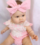 Cute Newborn Infant Baby Girls Clothes Pink Lace Floral Bodysuit Outfits Sunsuit 0-18M