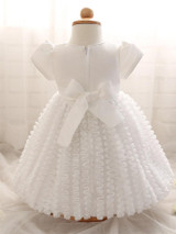 Cute Newborn Dress White For Infant Baby Christening Gown Toddler Girls White Lace Baptism Newborn Dress Toddler Chiffon Dresses