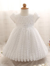 Cute Newborn Dress White For Infant Baby Christening Gown Toddler Girls White Lace Baptism Newborn Dress Toddler Chiffon Dresses