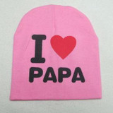 Cute Newborn Baby Summer Hats for Boy Girl Crochet Baby Hat Girl Boy Caps Toddler Baby I LOVE PAPA MAMA Baby Hat Caps MZ01