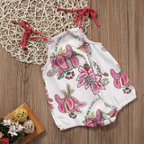 Cute Newborn Baby Girls Cotton Clothes Tops Flower Sleeveless Jumpsuit Romper Cute Kid Baby Girl Clothing New