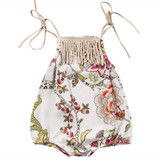 Cute Newborn Baby Girls Cotton Clothes Tops Flower Sleeveless Jumpsuit Romper Cute Kid Baby Girl Clothing New