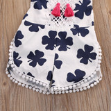 Cute Newborn Baby Girls Clover Romper Clothes 2017 Summer Sleeveless Backless Halter Jumpsuit Outfits Toddler Kids Sunsuit
