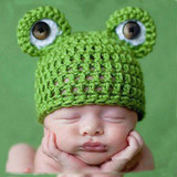Cute Newborn Baby Girls Boys Frog Crochet Knit Costume Beanie Hats Cap Baby Gift Photo Photography Prop