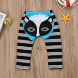 Cute Newborn Baby Boys Girls Cartoon Bottoms Pants Harem Pants Babies Animal Stripes Clothing Striped Clothes