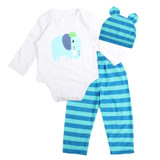 3PCS Rompers+Hat+Pants Baby Boys Girls Clothing Set Cute Cartoon Animal Toddler Jumpsuit Infant Cotton Long Sleeve Kids Clothes
