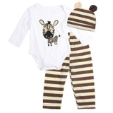 3PCS Rompers+Hat+Pants Baby Boys Girls Clothing Set Cute Cartoon Animal Toddler Jumpsuit Infant Cotton Long Sleeve Kids Clothes