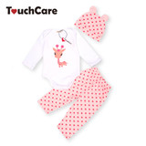 3PCS Rompers+Hat+Pants Baby Boys Girls Clothing Set Cute Cartoon Animal Toddler Jumpsuit Infant Cotton Long Sleeve Kids Clothes