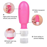 3Pcs Portable Mini travel bottles set Organizer soft squeezable Empty Silicone Refillable Bottles for Shampoo Bath Container
