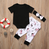 3PCS Newborn Baby Boy Girl Clothes 2017 Summer LOVE Cotton Romper + Pant +Headband Outfit Bebek Giyim Clothing Set