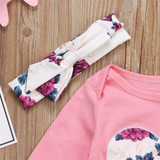 3PCS Infant Toddler Baby Girl Clothes Romper Tops+Headband+Leggings Outfits Sets